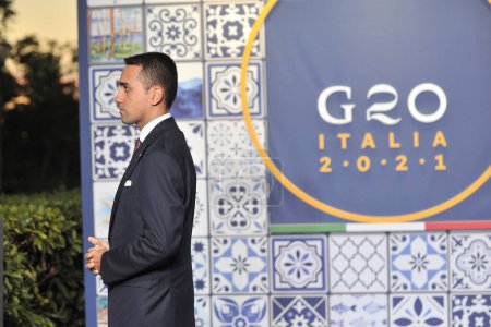 Téléchargez les photos : Luigi Di Maio Ministre des Affaires étrangères et de la Coopération internationale, lors du G20 Commerce et Investissement tenu à Sorrente. - en image libre de droit