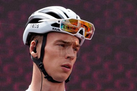 Photo for Thymen Arensman is a Dutch road cyclist and cyclo-crosser who rides for the Ineos Grenadiers team, during the sixth stage of the Giro d'Italia with departure and arrival in Naples. - Royalty Free Image