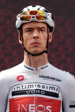 Photo for Thymen Arensman is a Dutch road cyclist and cyclo-crosser who rides for the Ineos Grenadiers team, during the sixth stage of the Giro d'Italia with departure and arrival in Naples. - Royalty Free Image