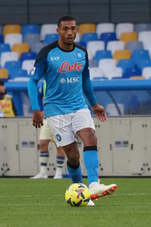 Photo for Juan Jesus player of Napoli, during the match of the Italian Serie A league between Napoli vs Verona final result, Napoli 0, Verona 0, match played at the Diego Armando Maradona stadium. - Royalty Free Image
