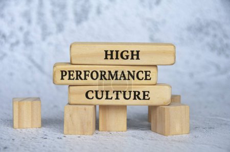 Photo for High performance culture text on wooden blocks. Business culture concept. - Royalty Free Image