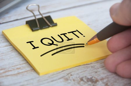 Photo for I quit text written on sticky notes. - Royalty Free Image