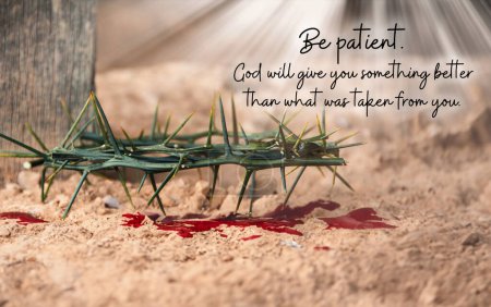 Photo for Crown of thorns with customizable space for the and Christian quotes. Copy space and Christianity concept. - Royalty Free Image