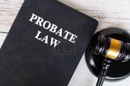 Photo for Top view of Probate Law book with gavel background. Law concept. - Royalty Free Image