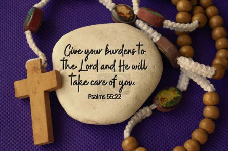 Photo for Quote from the Bible about burden in life. Christianity concept. - Royalty Free Image