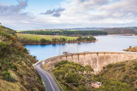 Photo for Myponga Reservoir viewed from the lookout during winter season in South Australia - Royalty Free Image