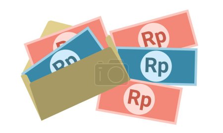 Indonesian banknote paper money Rupiah currency Rp with envelope vector image