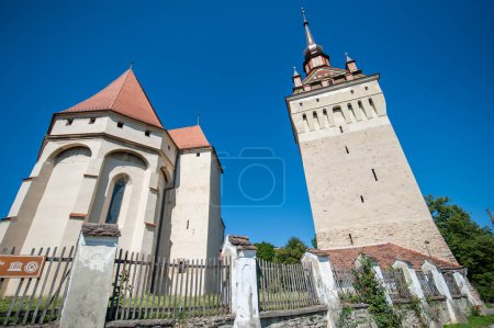 Foto de Iglesia fortificada de Saschiz en la aldea de Saschiz, Sibiu, Transilvania, Rumania - Imagen libre de derechos