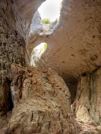 inside prohodna cave, lovech region, bulgaria