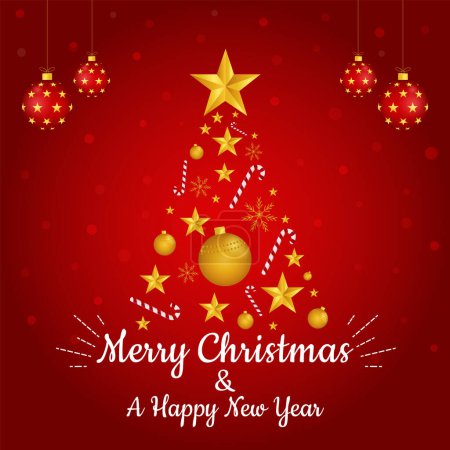 Illustration for Merry Christmas and Happy New Year Vector Illustration Graphic - Royalty Free Image