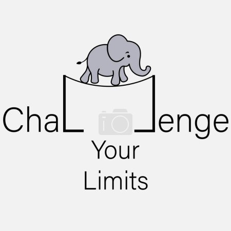 Illustration for CHALLENGE YOUR LIMITS vector illustration graphic - Royalty Free Image