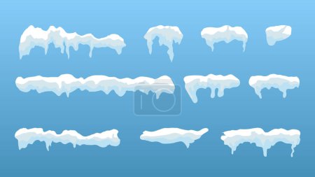 Illustration for Ice snow cap vector collection set in winter seasons isolated on white background , Vector illustration EPS 10 - Royalty Free Image