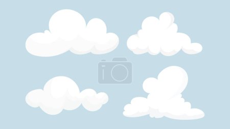 Illustration for Clouds hand draw set vector on blue background  , Vector illustration EPS 10 - Royalty Free Image