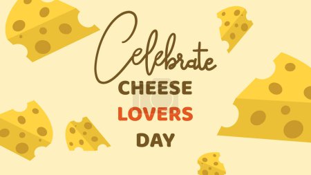 Illustration for Cheese lovers day Background with on yellow background ,for January 20, Vector illustration EPS 10 - Royalty Free Image