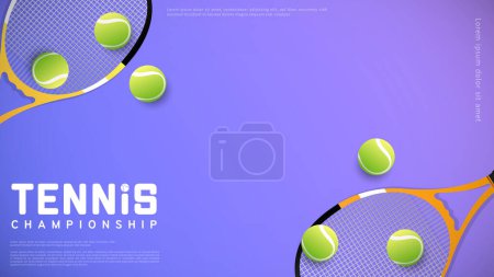 Illustration for Tennis racket and tennis ball template background Illustrations for use in online sporting events , Illustration Vector  EPS 10 - Royalty Free Image