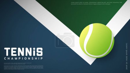 Illustration for Tennis ball on line court background Illustrations for use in online sporting events , Illustration Vector  EPS 10 - Royalty Free Image