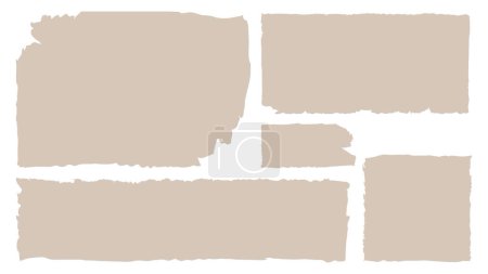 Jeu de feuilles de papier déchirées, isolées sur fond blanc, Illustration vectorielle EPS 10
