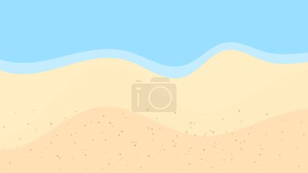 Téléchargez les illustrations : Sable de plage avec des vagues et des vagues de mer illustration vectorielle - en licence libre de droit