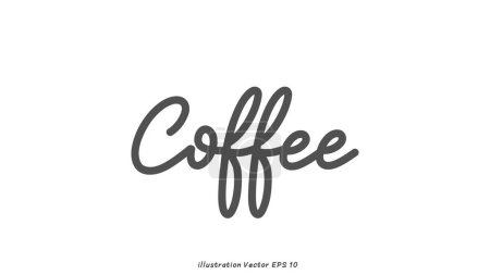Kaffee-Schriftzug auf weißem Hintergrund, Flaches modernes Design, Illustration Vector EPS 10