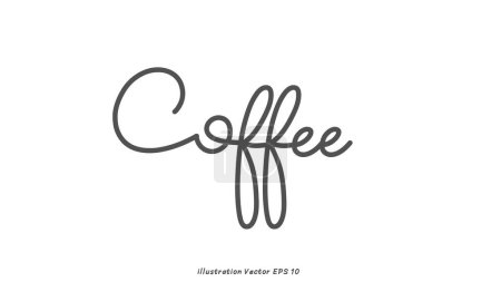 Kaffee-Schriftzug auf weißem Hintergrund, Flaches modernes Design, Illustration Vector EPS 10