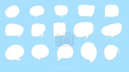Speech Bubble hand drawn line style  ,Hand drawn design elements , Flat Modern design, isolated on blue background, illustration vector EPS 10