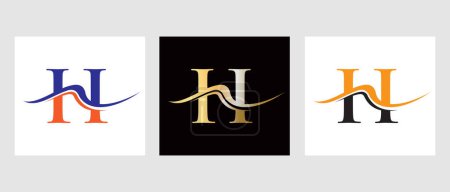 Initial Monogram Letter H Logo Design. H Logotyp Vektorvorlage