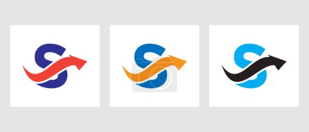 Téléchargez les illustrations : Lettre S Finance Logo Concept avec flèche de croissance Symbole - en licence libre de droit