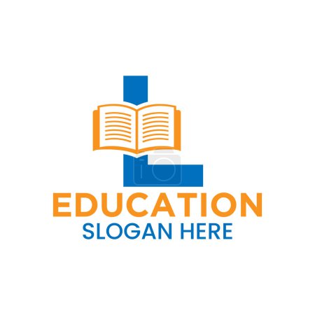 Letter L Education Logo Concept With Open Book Icon Template