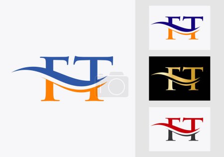 Téléchargez les illustrations : Initial Monogram Letter FT Logo Design. FT Logotype Template - en licence libre de droit
