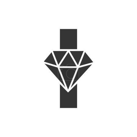 Illustration pour Lettre I Diamond Logo Design. Logo de bijoux avec modèle vectoriel d'icône de diamant - image libre de droit