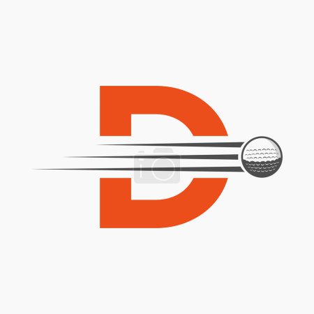 Ilustración de Letra D Golf Logo Design. Firma inicial de la Academia Deportiva de Hockey, Símbolo de Club - Imagen libre de derechos