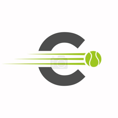 Initial Letter C Tennis Logo. Tennis Sports Logotype Symbol Template