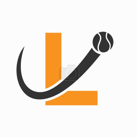 Tennis Logo Design auf Buchstabe L Vorlage. Tennis Sport Academy, Vereinslogo