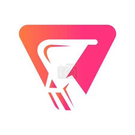 Letra V Logo de la excavadora para la empresa de construcción. Símbolo de máquina de excavadora