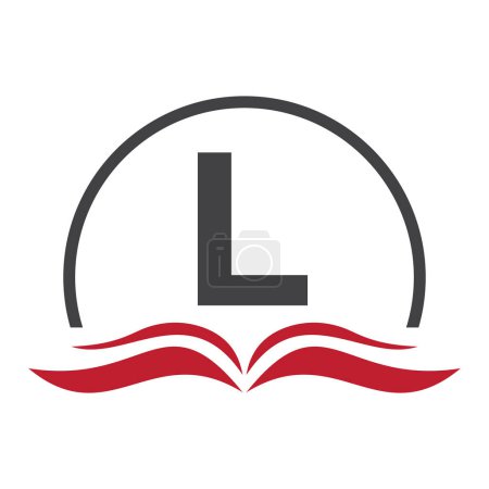Letra L Educación Logo Book Concept. Formación Career Sign, Universidad, Academia Graduación Logo Plantilla Diseño