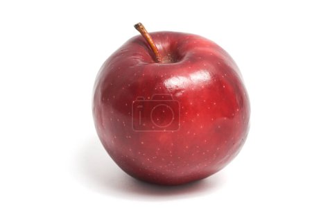 Fresh organic red apple delicious fruit side view isolated on white background clipping path