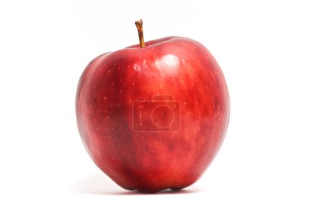Fresh organic red apple delicious fruit side view isolated on white background clipping path