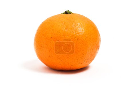 Half peeled a whole fresh organic orange delicious fruit isolated on white background clipping path