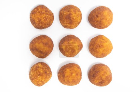 Group of palm cheese cookies top view isolated on white background clipping path