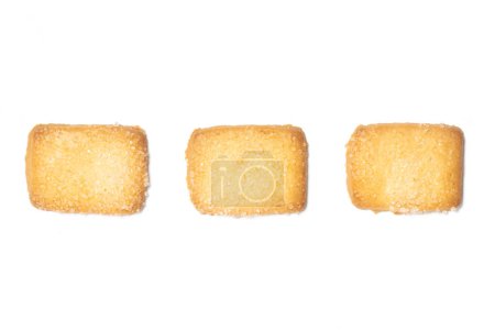 Téléchargez les photos : Groupe de biscuits au beurre danois le biscuit au pain finlandais vue du dessus isolé sur fond blanc chemin de coupe - en image libre de droit