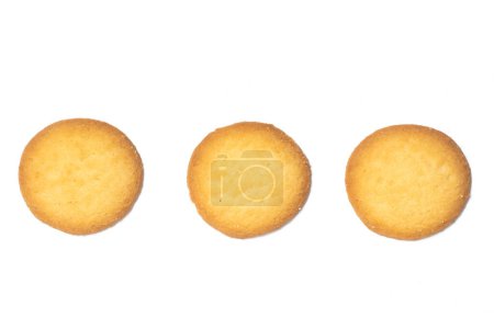 Photo for Group of danish butter cookies the country style cookie top view solated on white background clipping path - Royalty Free Image
