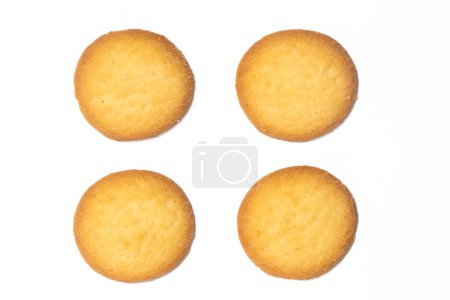 Photo for Group of danish butter cookies the country style cookie top view solated on white background clipping path - Royalty Free Image