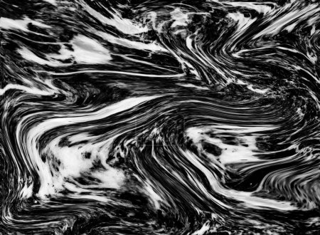 Photo for Black Marble ink texture acrylic painted waves texture background. pattern can used for wallpaper or skin wall tile luxurious. - Royalty Free Image