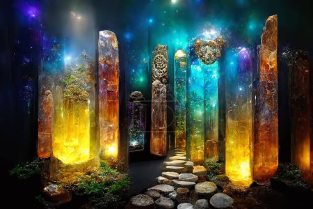 Beautiful crystal abstract background, light heaven cristals