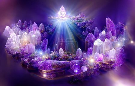Photo for Beautiful crystal heaven. Crystal kingdom. Digital art - Royalty Free Image