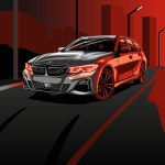 BMW 3 - 2020 vector art, vector background