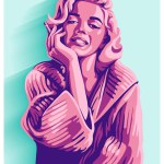 Marilyn Monroe retro art woman with a beautiful face