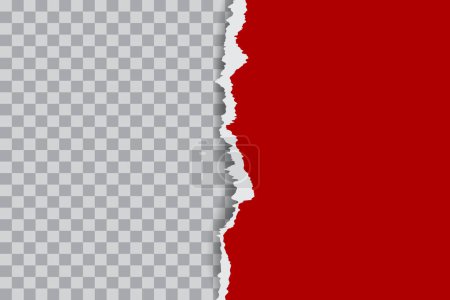 Photo for Red Ripped Paper On Transparent Background. Frame. Vector Illustration - Royalty Free Image