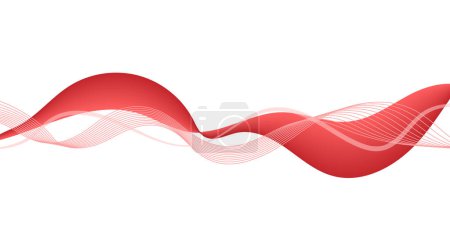 Foto de Patrón de líneas de onda roja Fondo abstracto. Banner moderno. Fondo de pantalla. Una trampa. Ilustración vectorial - Imagen libre de derechos