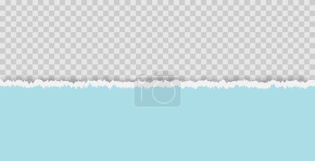 Photo for Pastel Blue Ripped Paper On Transparent Background. Vector Illustration - Royalty Free Image